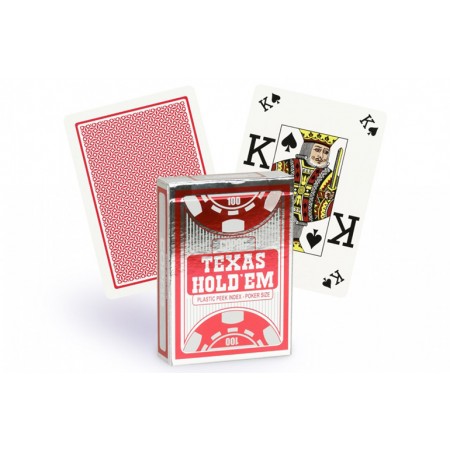 Copag Texas Holdem Peek Index pokerio kortos (Raudonos)